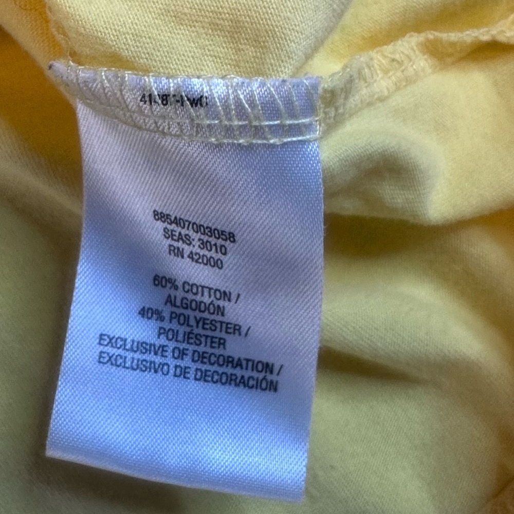 Basic Editions Yellow Short Sleeve Top 3X | Soft Casual Tee Blouse - Picture 9 of 11